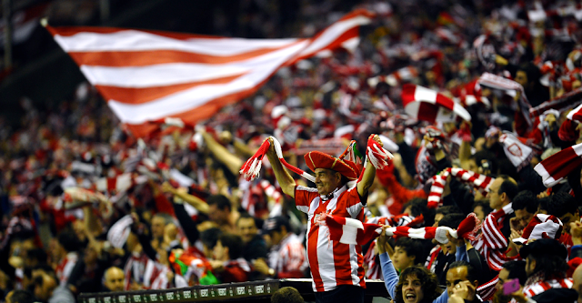 Athletic Bilbao fans in the stadium Athletic Bilbao fans in the stadium
