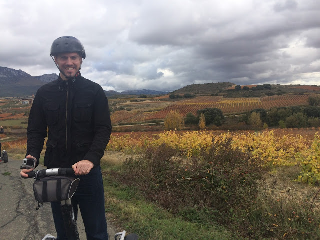 Simon taking a Segway tour through a Rioja Alavesa vineyard / bodega Simon taking a Segway tour through a Rioja Alavesa vineyard / bodega